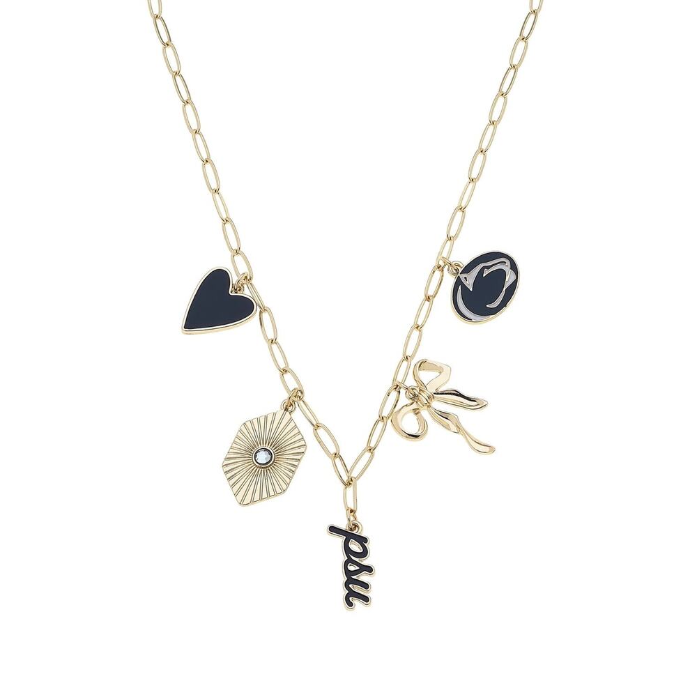 Canvas Style Penn State Nittany Lions Clip Charm Necklace Shiny Gold NWT